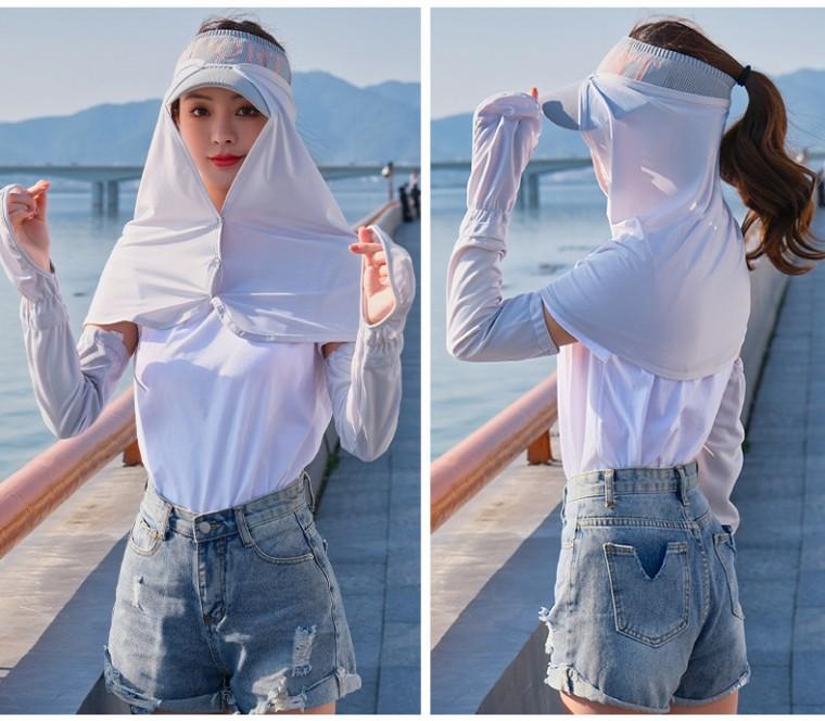 [지앤지]모자위에 착용하는 햇빛가리개  탈부착 얼굴가리개 모자 햇빛차단 러닝 등산 골프 마스크