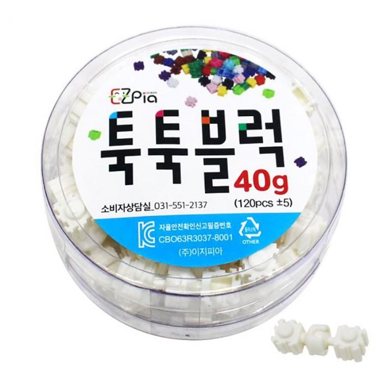 글로벌이지 뚝딱 툭툭블럭 블록놀이 관절 흰색 40g