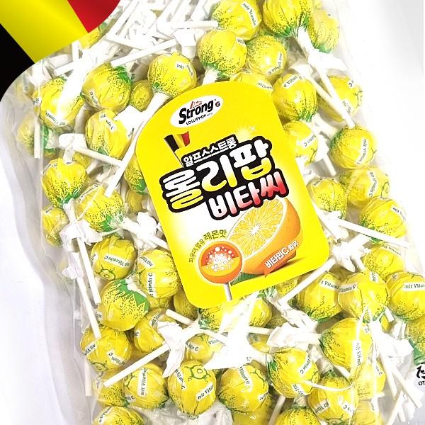 알프스스트롱 롤리팝비타씨 1000g(약100개) 레몬맛 대용량 막대사탕