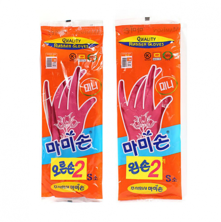마미손 미니 고무장갑 분홍 소 S 한손고무장갑 오른손 왼손2개