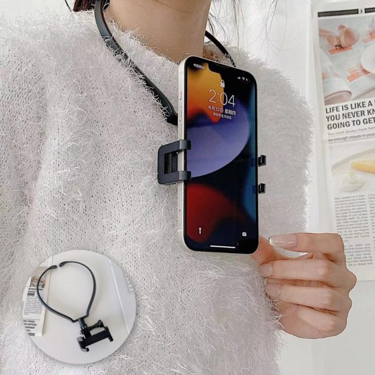 목걸이형 넥거치대 핸드폰 침대용 만능거치대 넥홀더