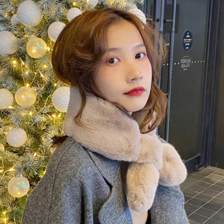 겨울 패션 여성용 털 목도리 예쁜 머플러 넥워머