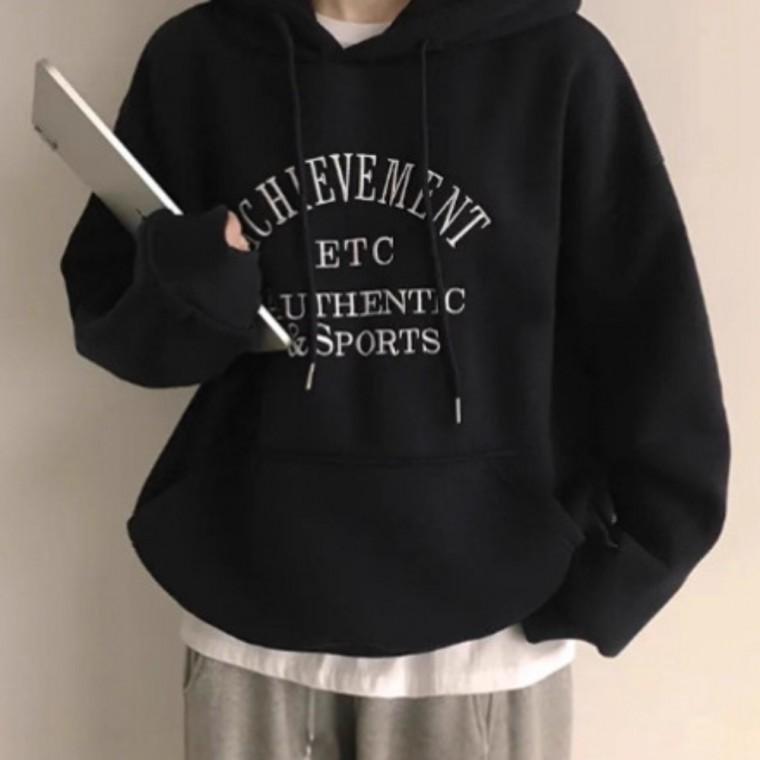 캐주얼 긴팔 티셔츠 상의 영어 오버핏 후드티 패션티