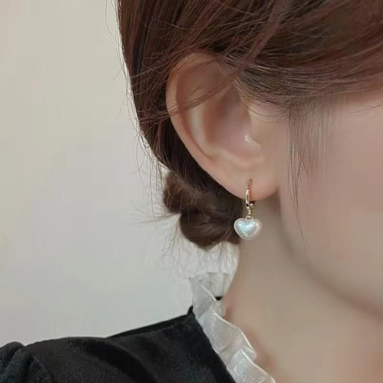 작은 하트 데일리 원터치 링 귀걸이 기념일 선물포장