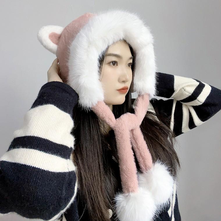 방울방울 곰돌이 귀돌이 모자 귀덮개모자 트래퍼햇
