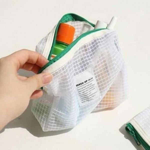 메쉬 파우치 메이크업가방 정리파우치 화장품샘플파우치 트래블파우치