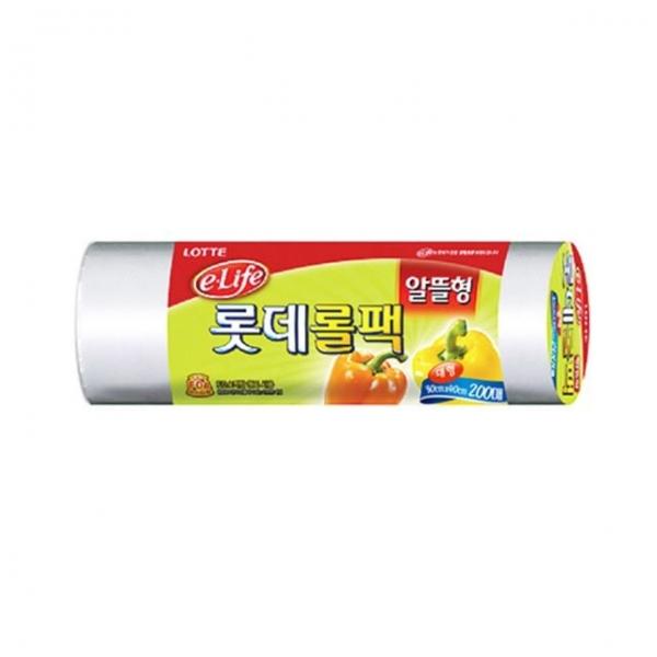 롯데롤백(알뜰형)30x40x200매 일회용비닐백 일회용봉투 주방비닐백 위생비닐봉투 위생비닐팩