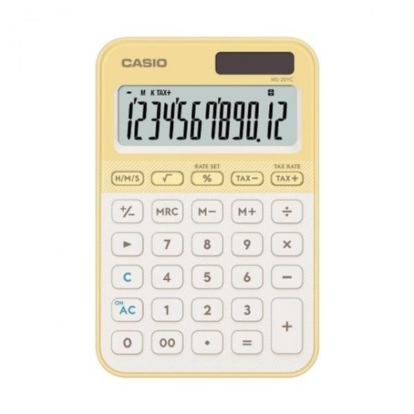 카시오 계산기 MS-20YC-LY 라이트옐로우 - 개 (1개입) 공시생문구 인쇄계산기 대형계산기 일반계산
