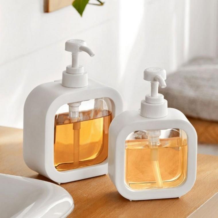 큐브 샴푸 리필통 300ml 고급 보관 용기 세트