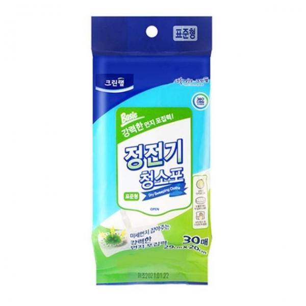 크린랩 정전기청소포 표준형 30매 청소용부직포 부직포청소포 일회용부직포 청소티슈 일회용청소포