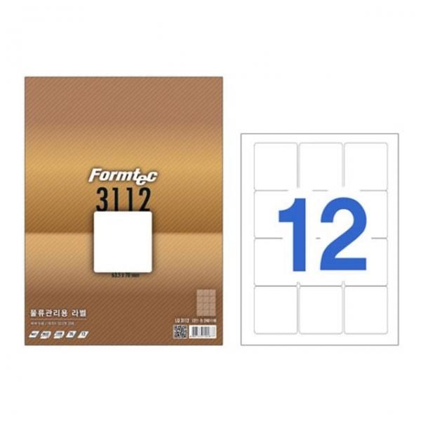폼텍)물류관리용라벨(LQ-3112/20매) 식별표기스티커 견출스티커 인덱스스티커용지 프린터라벨지 이
