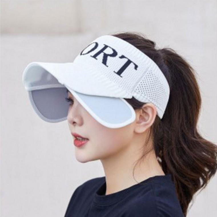 여성용 여름 스포츠 썬캡 흰색 UV 차단 캡