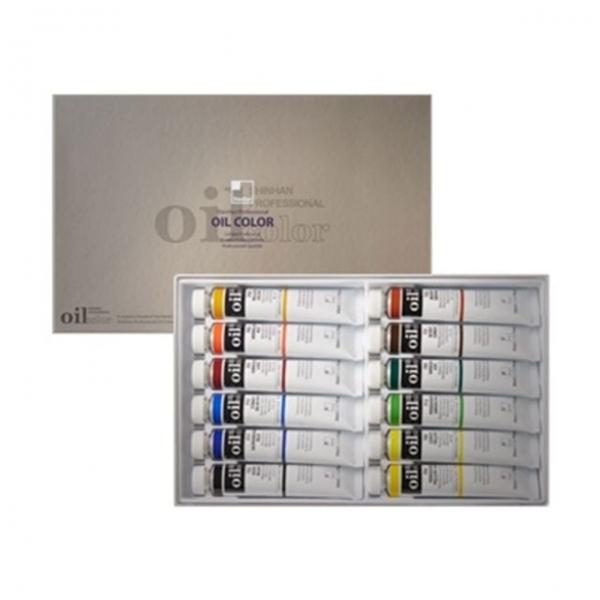 신한 유화물감 세트 12색 50ml A - 세트 (1개입) 전문가용유화물감 그림물감 신한물감 신한유화물감
