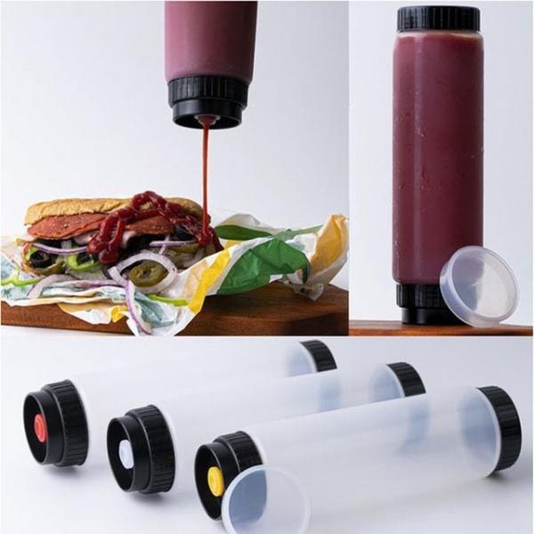 WALLPO 거꾸로 소스통 710ml 굵은소스용 오일병 소스병 플라스틱양념통 주방양념통 마요네즈통