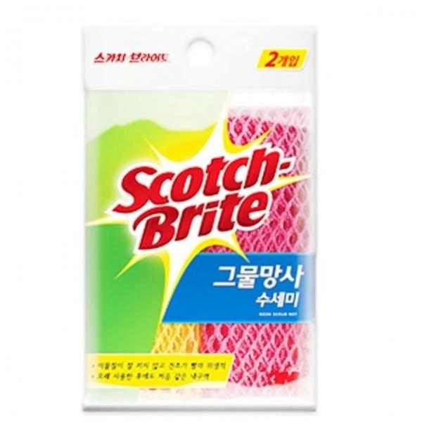 3M그물망사수세미2P 생분해수세미 스폰지수세미 아크릴수세미 다용도수세미 극세사행주