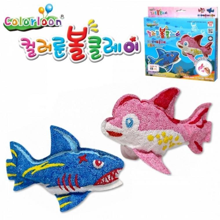 컬러룬 볼클레이 상어 돌고래 2종세트