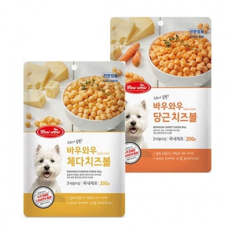강아지 치즈볼 스낵 200g X2개 대용량 애완견간식
