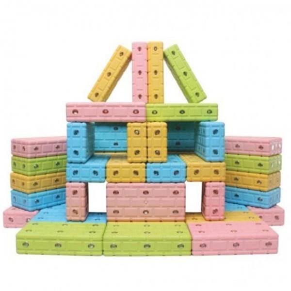 컬러풀 회전식 자석벽돌 48P 자석블록