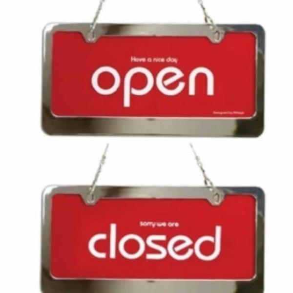 스텐 OPEN CLOSED 빨강 안내판