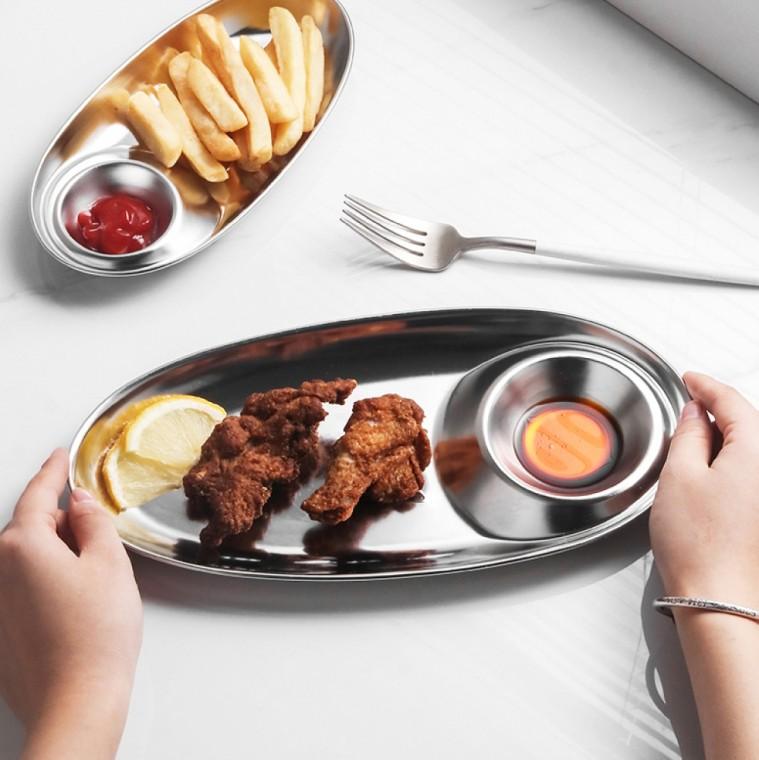 304스텐 소스칸 찍먹 접시 2p 소스종기