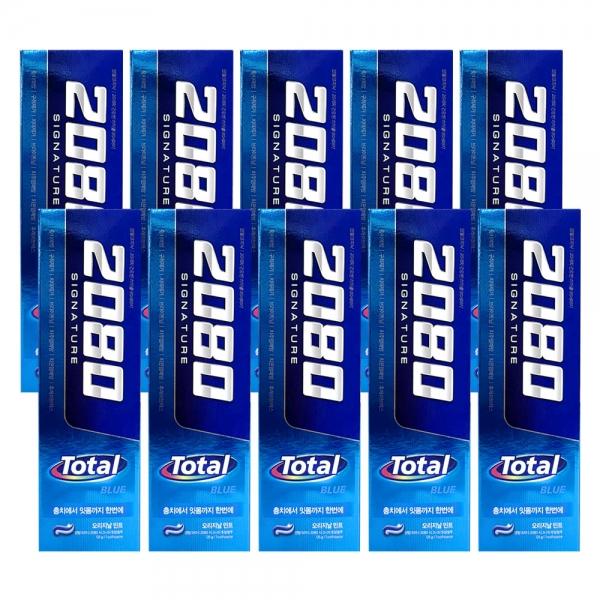 2080 시그니처 토탈 블루 오리지날 민트 치약 125g 10개