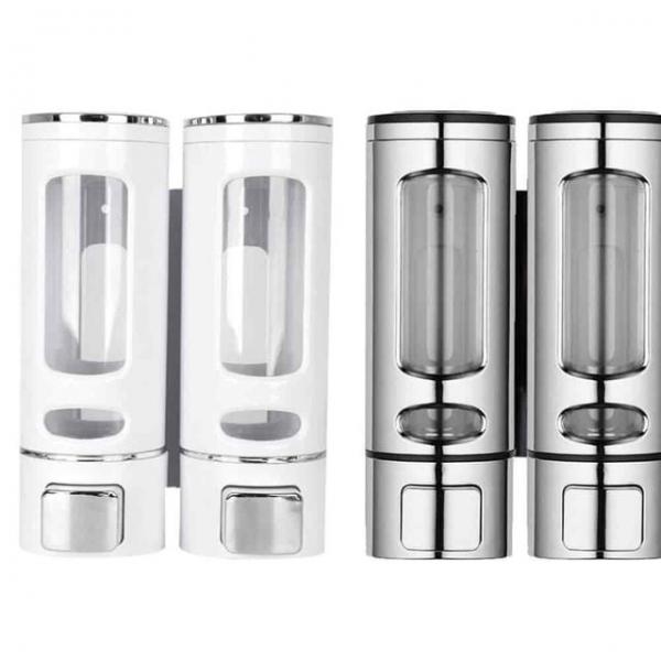 물비누 디스펜서 2구 400ml 욕실펌프 샴푸디스펜서 펌프디스펜서 자동비누통