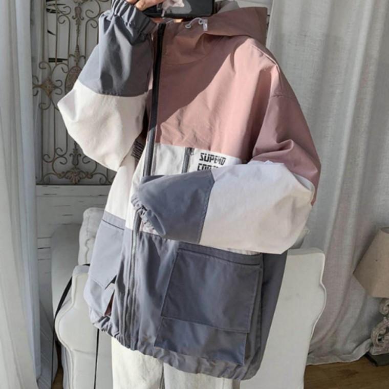 남성 봄 가을 빅사이즈 야상 후드 바람막이 점퍼