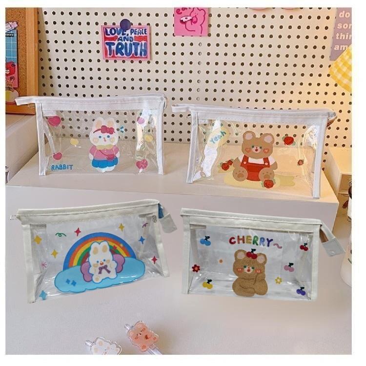 좋은 품질 4종셋트 다용도수납 20X12 PVC 색테이프 손잡이파우치