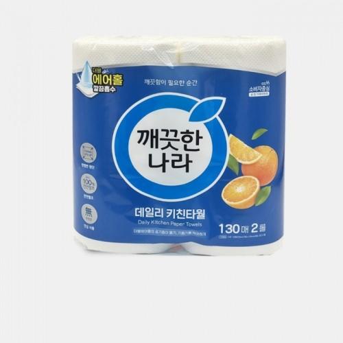 깨끗한나라 데일리키친타올 130매 2롤