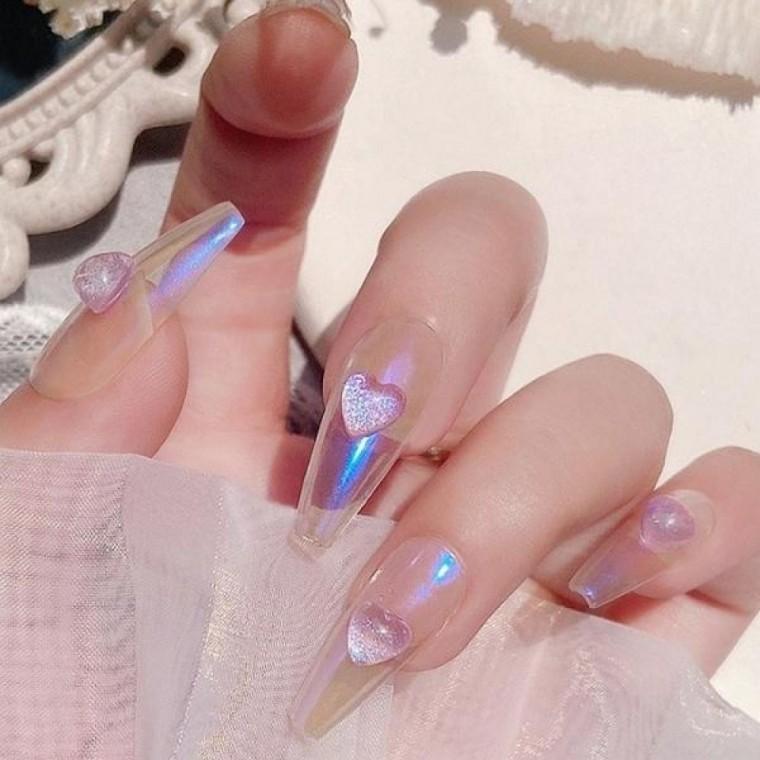 오로라 하트 네일 파츠