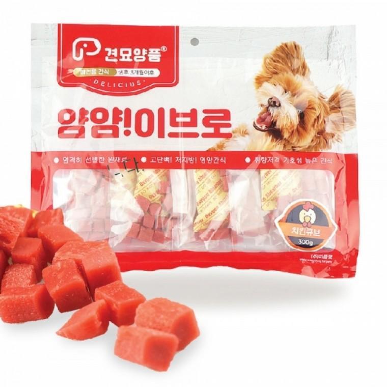 피플펫 강아지 간식 견묘양품 얌얌 이브로 치킨큐브 300g