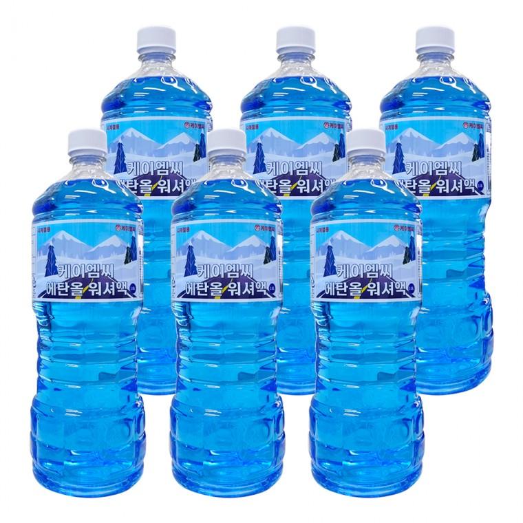 케이엠씨 자동차 사계절 에탄올 워셔액 1.8L 6개 어는점이 낮은 워셔액