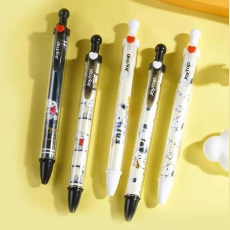 스누피 하트 이중탭 중성펜 5P