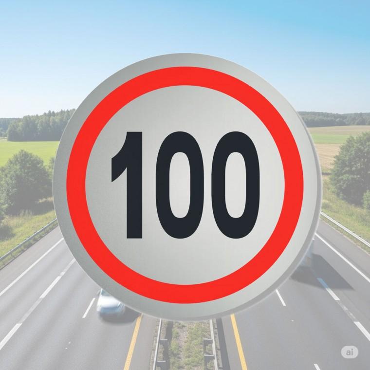부착식 100km/h 제한 속도 사인