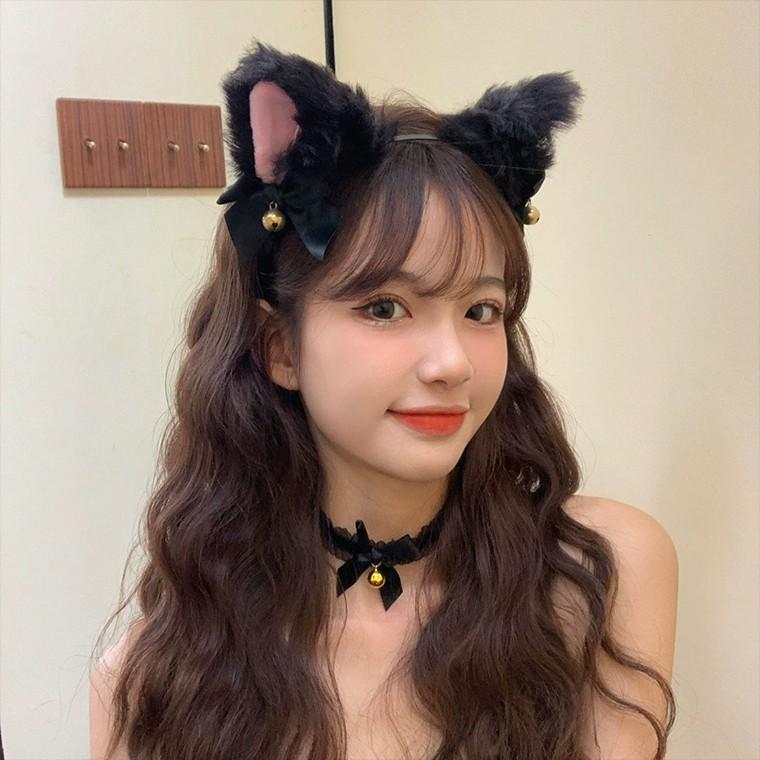 고양이 방울 머리띠 초커 세트 할로윈 코스프레 이벤트