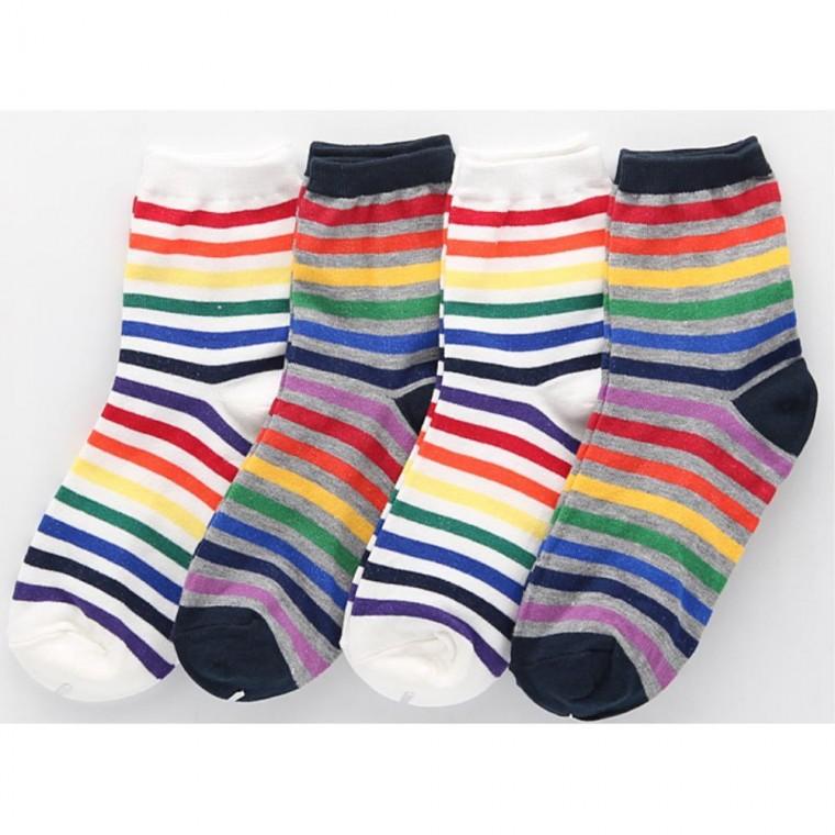 클래식 줄무늬 등산 어른생일선물 여성패션양말 할머니생신선물 하프삭스 나들이 5켤레 목긴양말 긴양말
