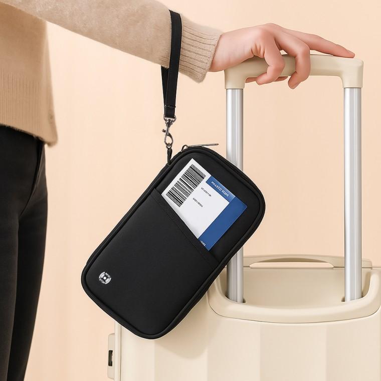 트레정 RFID 차단 여권 지갑(블랙) 안티스키밍 여권 파우치
