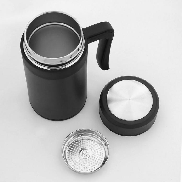 보온보냉 손잡이 텀블러(450ml) (블랙)/ 스텐텀블러