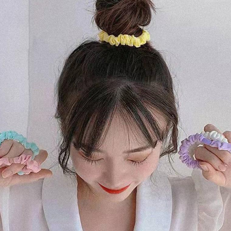 [큰손할인] 3색미니곱창 미니 스크런치 운동 헤어 악세사리 곱창 머리끈 밴드 세트 머리