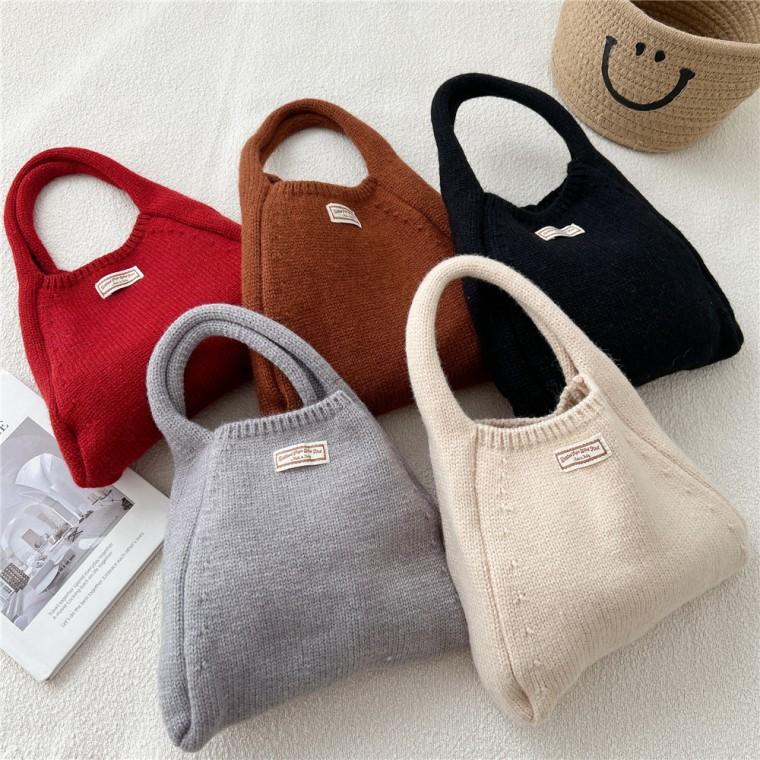 [큰손할인] 베이직니트백 가방 여성 숄더백 토트백 손뜨개 손가방 빈티지 귀여운 미니 데일리 핸드백