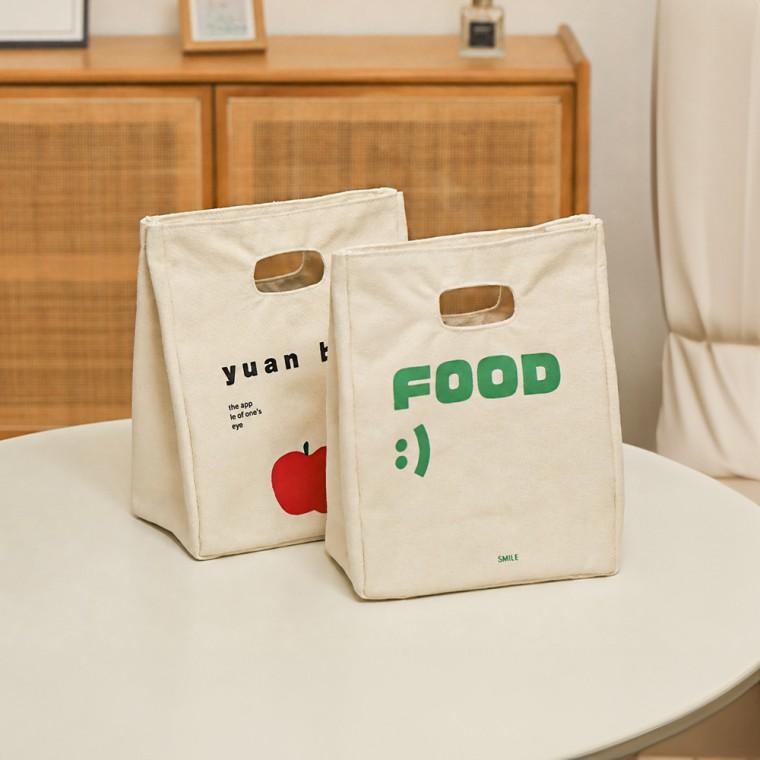 [큰손할인] 캔버스런치백 가방 도시락 보냉 보온 미니 토트백 피크닉 직장인 서브 보조 캠핑 점심