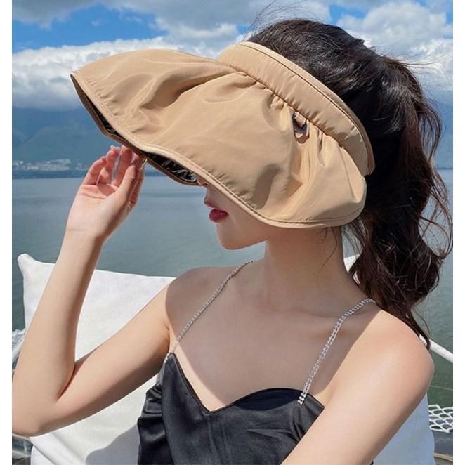 여성 자외선차단 와이어 돌돌이 썬캡 챙모자