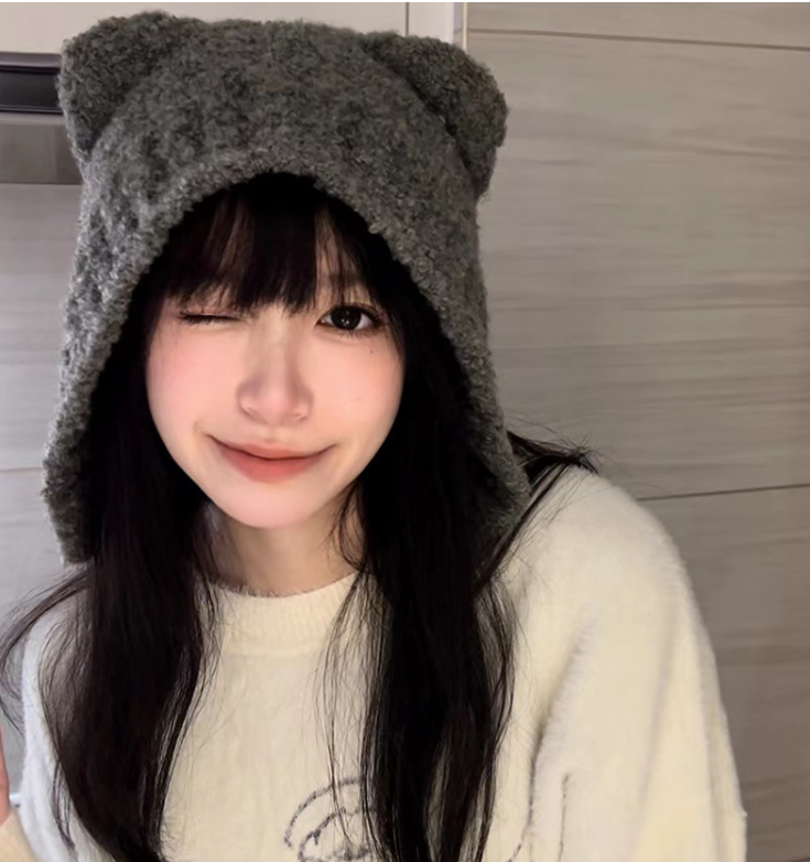 -당일출고- 냥이 니트 모자 겨울 니트모자 털모자 벙거지 귀여운 모자