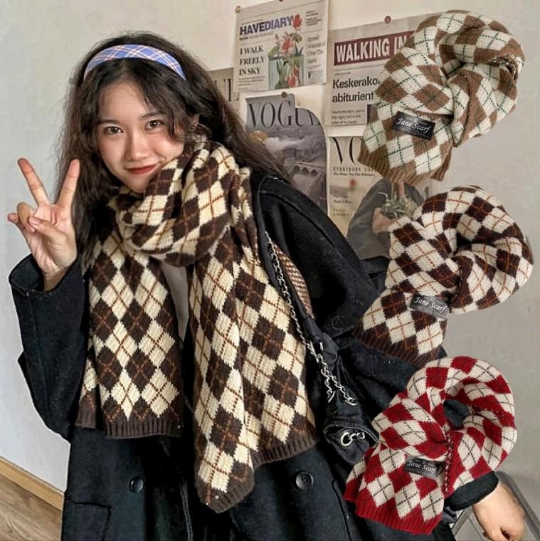 겨울 니트 체스 롱 머플러 목도리 남녀공용 커플 목도리