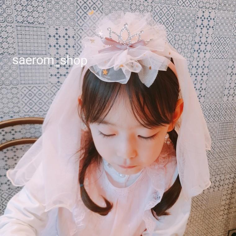 티아라 웨딩 머리띠 아동면사포 머리띠