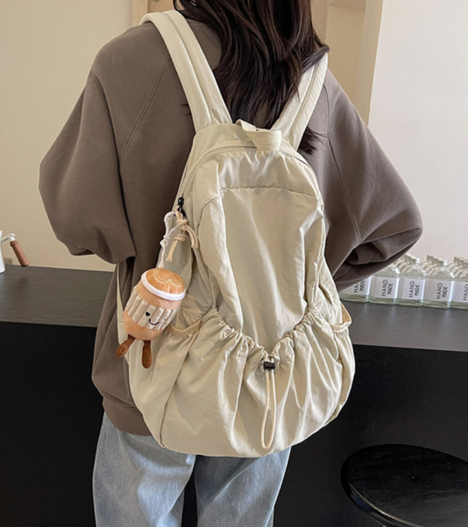 남녀공용 빅사이즈 캐주얼 경량 스트링 베이직 백팩 나일론 학생 백팩 가방 큰사이즈 백팩