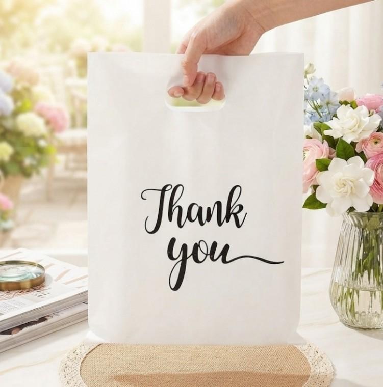 25*35cm/35*45cm 2종 비닐봉투 Thankyou 비닐봉지 포장봉투 쇼핑백 옷가게 마트 포장봉투