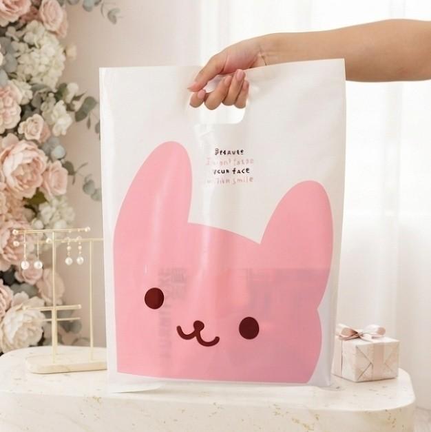 35*45cm/ 40*50cm2종 고급 비닐봉투 토끼 비닐봉지 포장봉투 쇼핑백 옷가게 마트 포장봉투