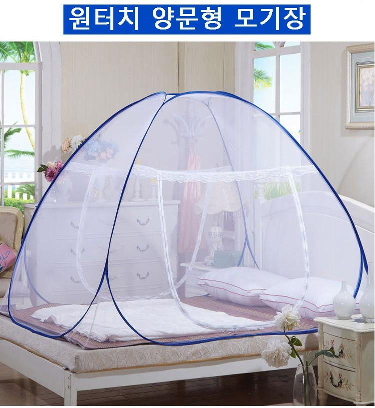 [싸더라] 원터치 양문형 모기장 텐트 퀸1 2인용/패밀리 3 4인용