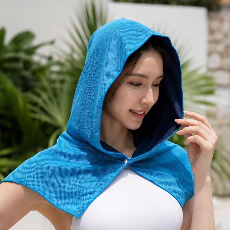 [싸더라] 후드 냉감타월 U자형 쿨링타월 햇빛가리개 여름용